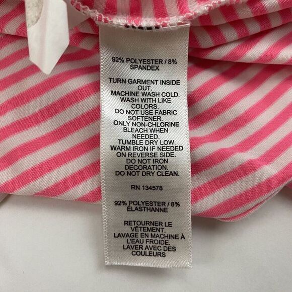 Vineyard Vines Kids Sankaty Shep Shirt Pink White Striped 1/4 Zip Pullover L 14 - Picture 8 of 11